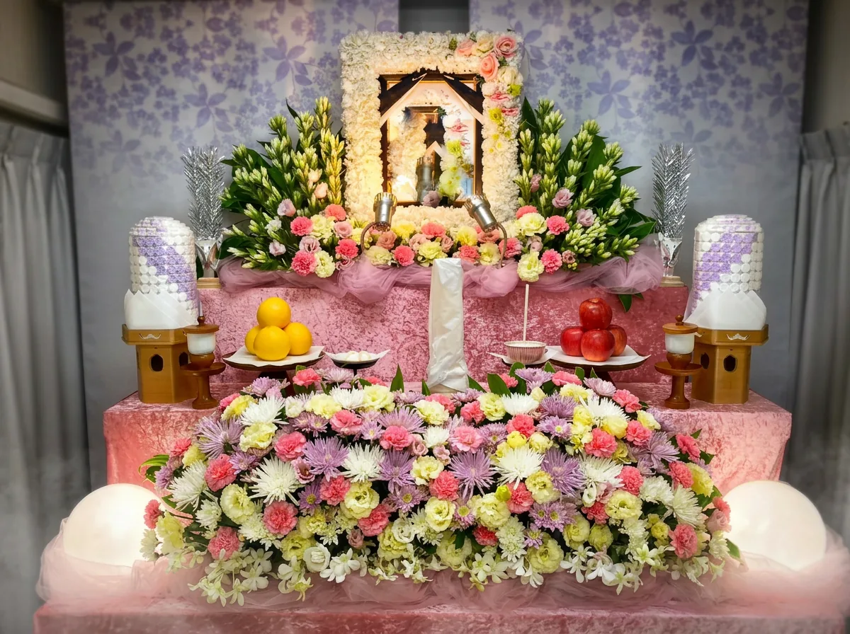 家族葬の祭壇